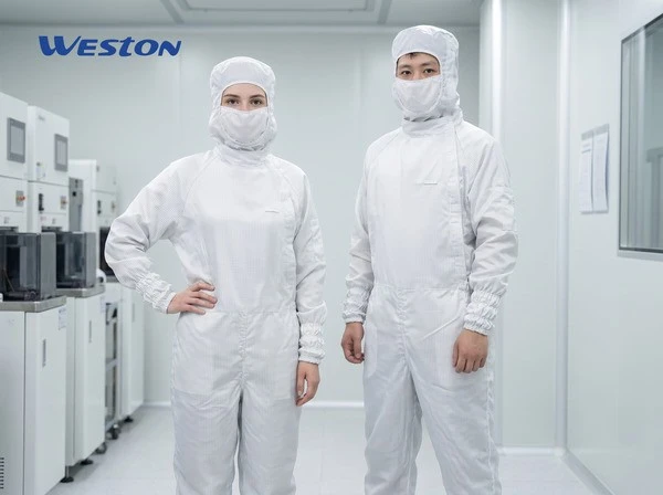 Diagonal Zip Hooded Cleanroom Coverall full display