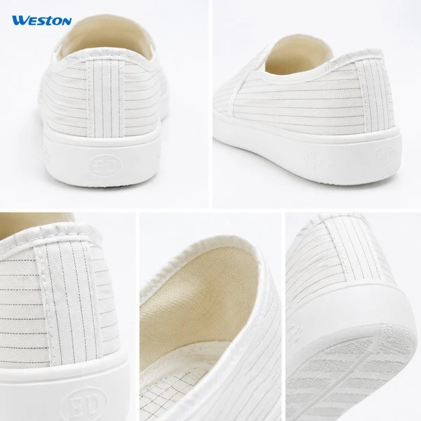 White anti-static cleanroom shoes‘ Specific part view