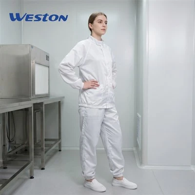 Pakaian PP Cleanroom dengan Pengikat Cangkuk & Gelung